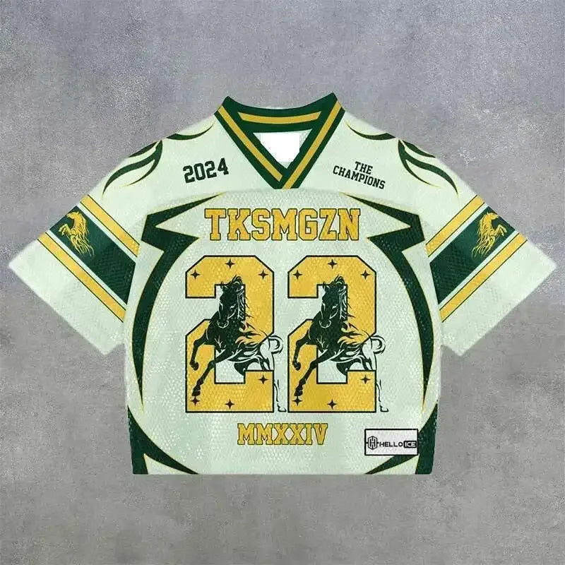 Football T-shirt Short Sleeve Streetwear - Mldripanddrop