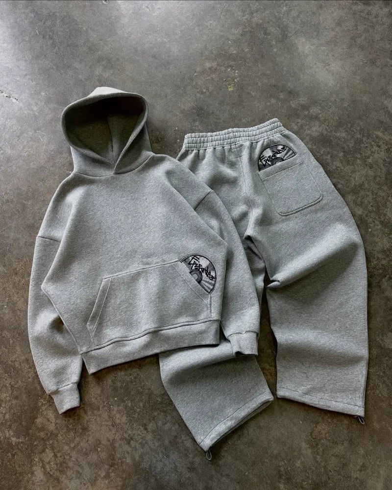 High Street Hip-Hop Tracksuit – Gothic Embroidered Pullover, Loose Harajuku Style