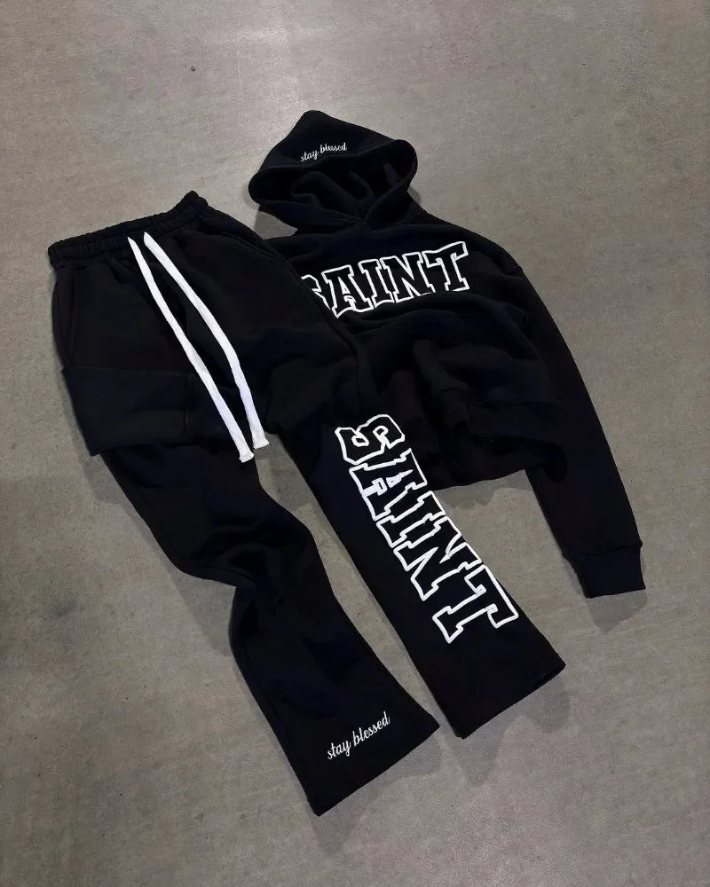 Hip-hop Rock Y2k Oversized Zipper Hoodie Suit - Mldripanddrop