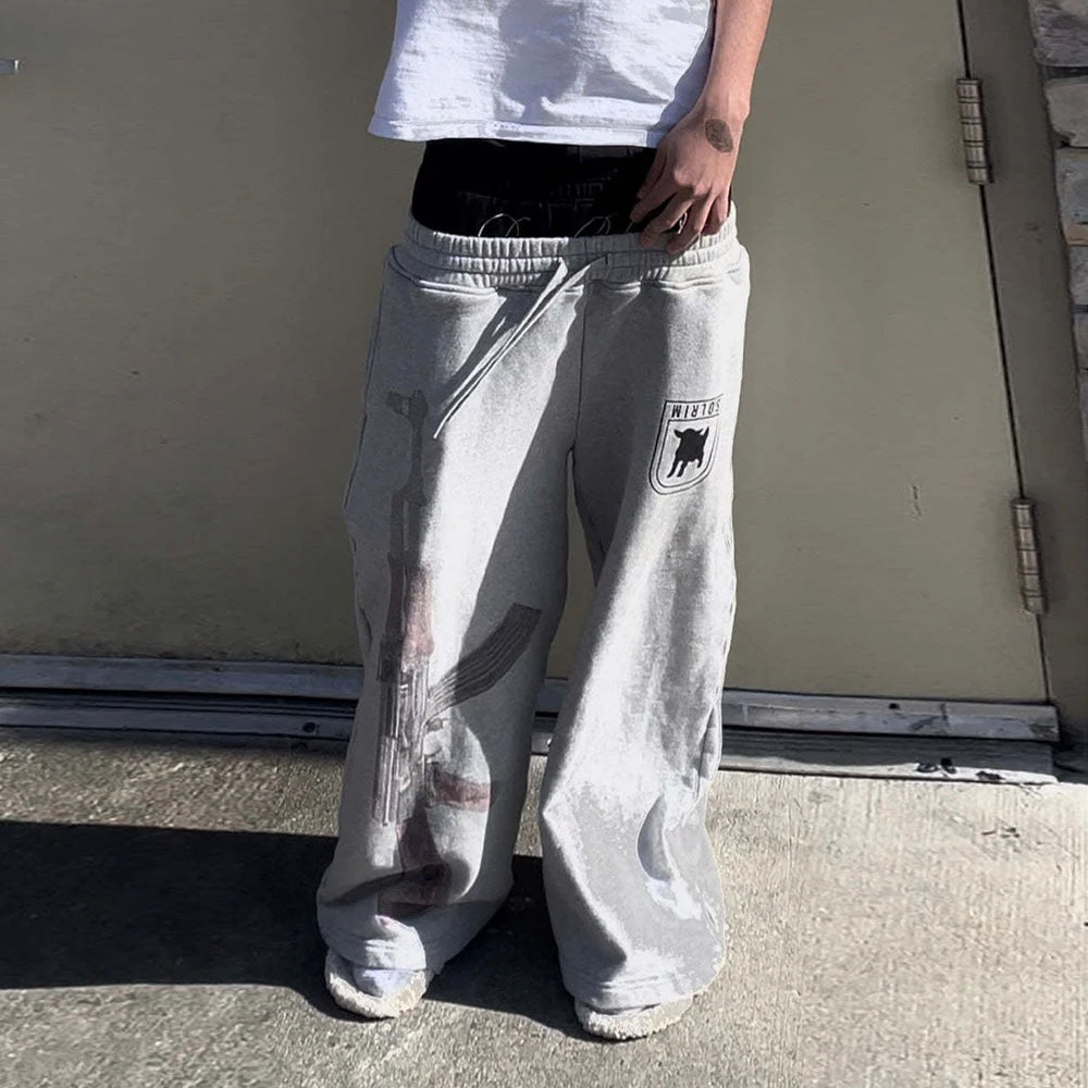 Y2K High-Waist Street Pants – Double Waist, Straight-Leg, Trendy & Casual - Mldripanddrop
