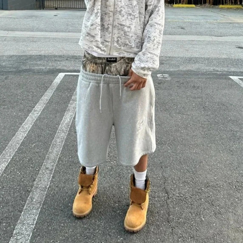 Spring/Summer Double Waist Shorts – Creative Unisex Street Style