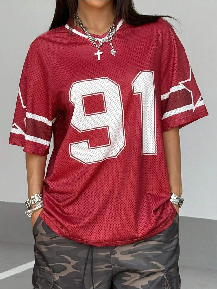 Summer Fashion Nunber 91 V-Neck T-Shirt - Mldripanddrop