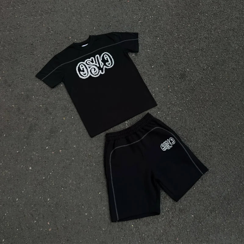 OVERSIZED STREET ROUND NECK SHIRTS & SHORTS SET - Mldripanddrop