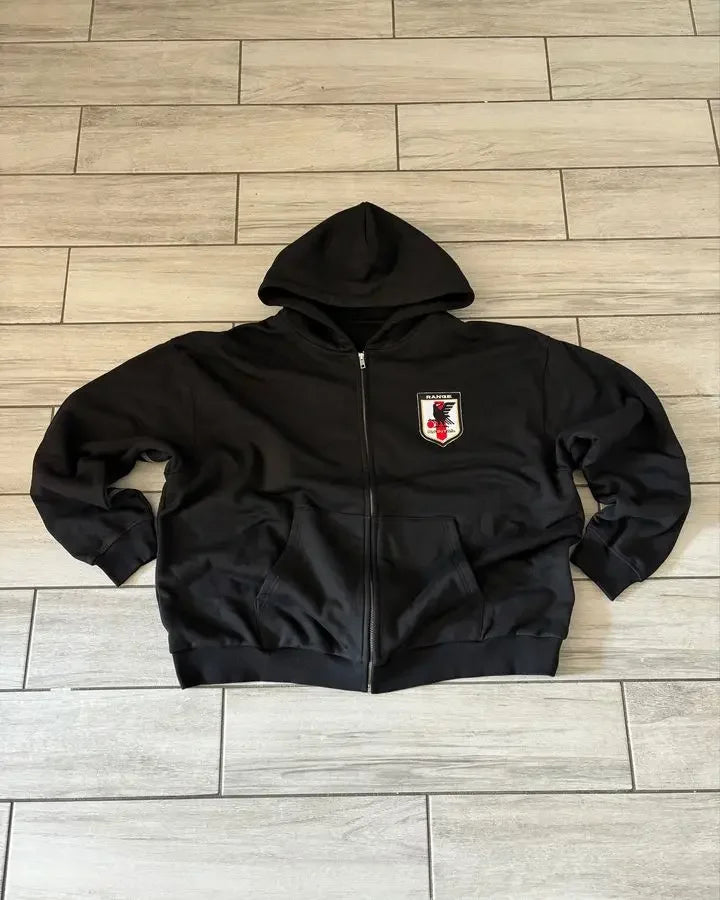 Men’s Striped Zip Hoodie & Sweatpants Set – Y2K Oversized Streetwear