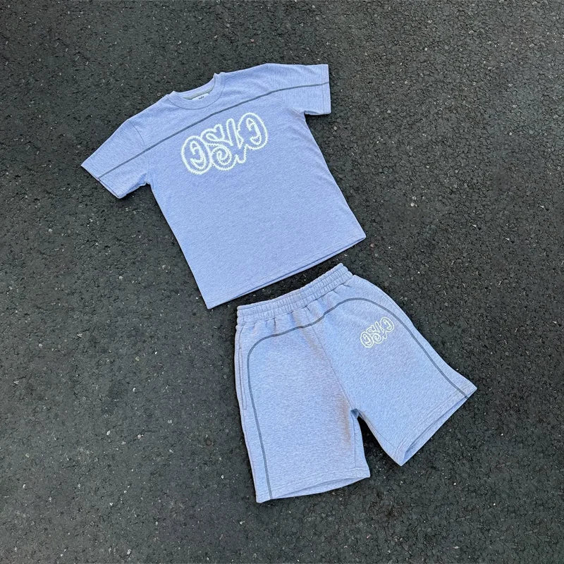 OVERSIZED STREET ROUND NECK SHIRTS & SHORTS SET - Mldripanddrop