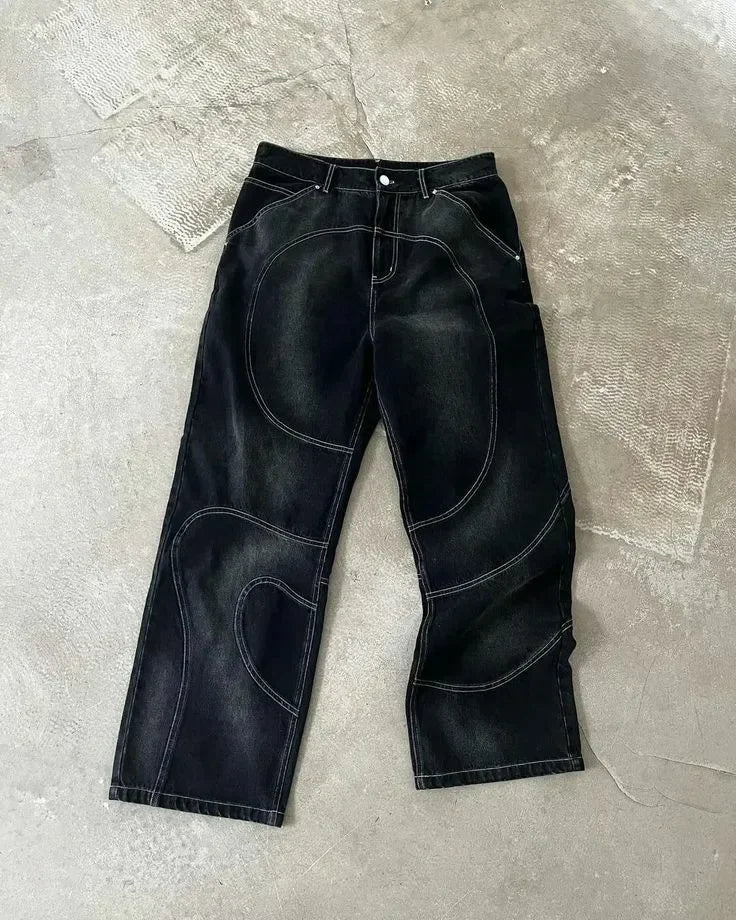 Vintage Jacket Baggy Jeans Two Piece Set Y2K Suit - Mldripanddrop