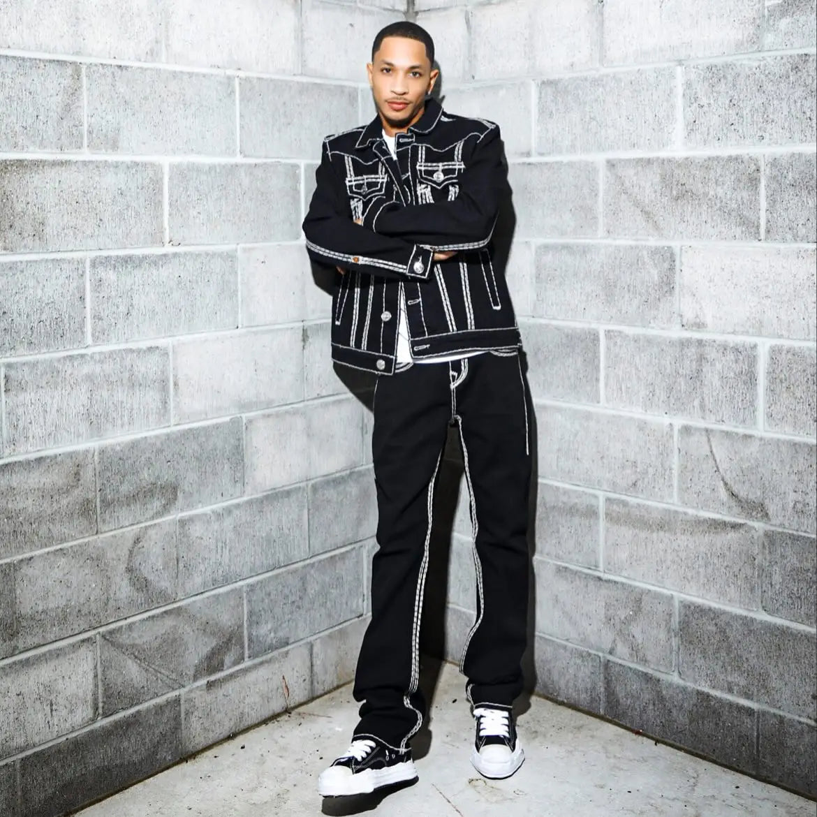 Y2k Denim Jacket Jeans Street Hip hop Retro Clothing Top Two piece set - Mldripanddrop