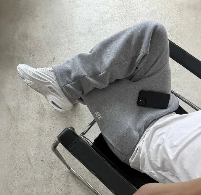 2025 Y2K Embroidered Slim Street Pants – Unisex, Solid Color, Straight-Leg
