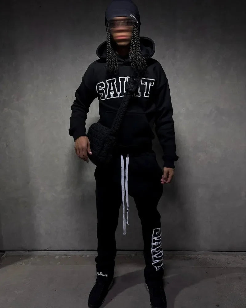Hip-hop Rock Y2k Oversized Zipper Hoodie Suit - Mldripanddrop