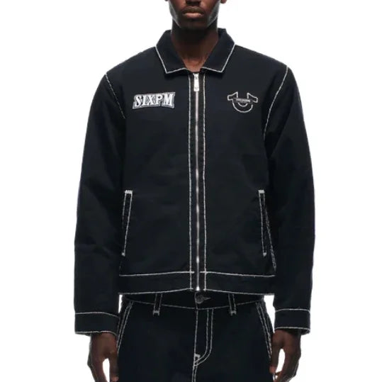 Embroidered Jacket Jeans Two Piece Y2K Streetwear Mens Womens Tracksuit Retro - Mldripanddrop
