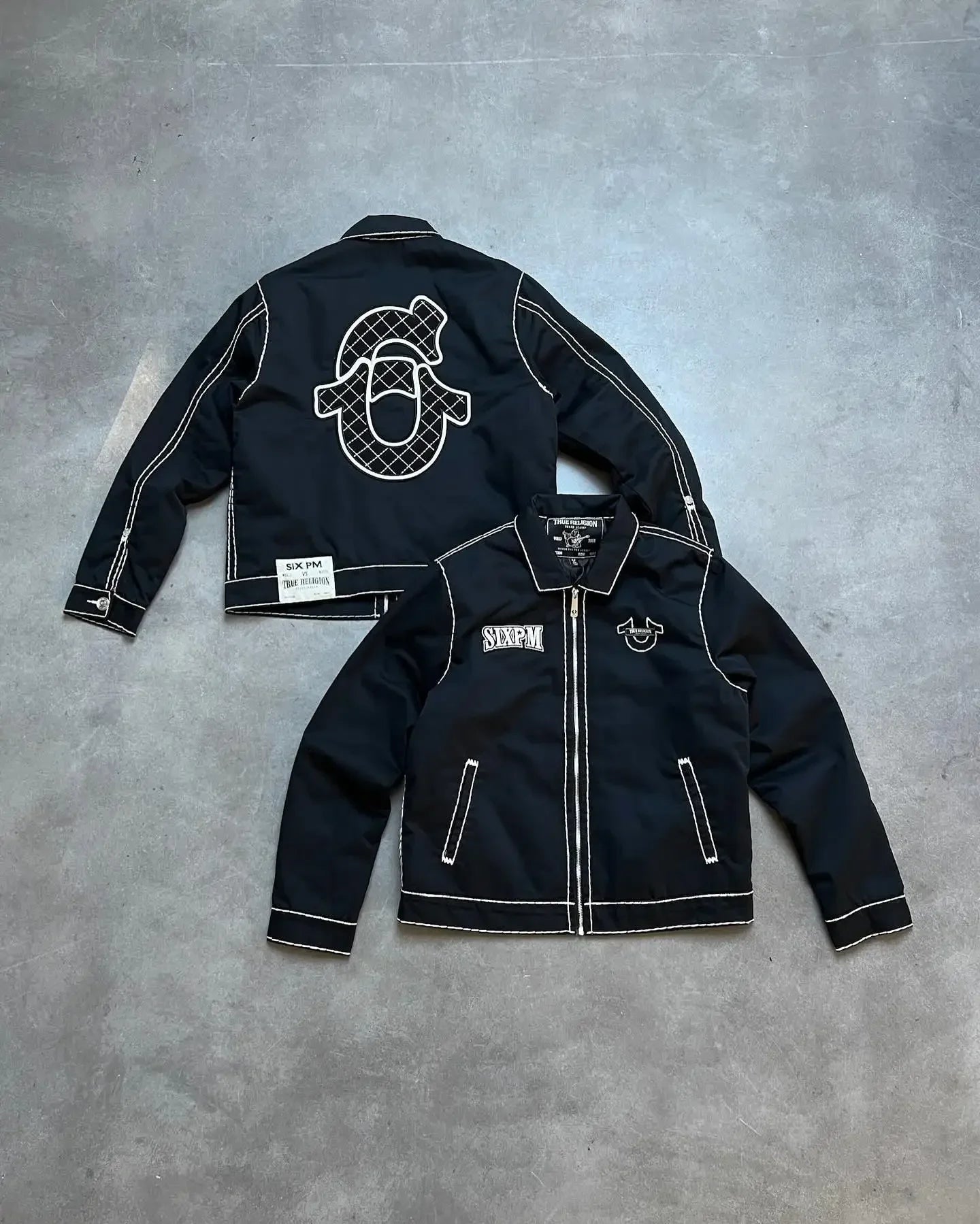 Embroidered Jacket Jeans Two Piece Y2K Streetwear Mens Womens Tracksuit Retro - Mldripanddrop