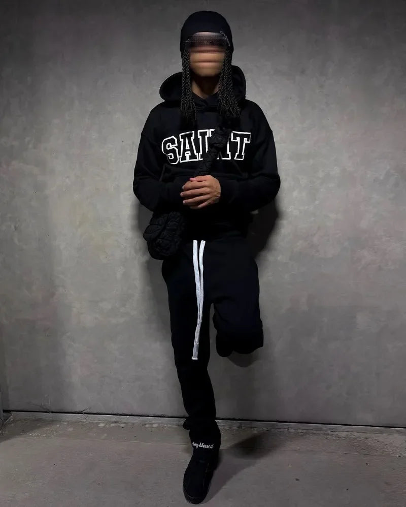 Hip-hop Rock Y2k Oversized Zipper Hoodie Suit - Mldripanddrop