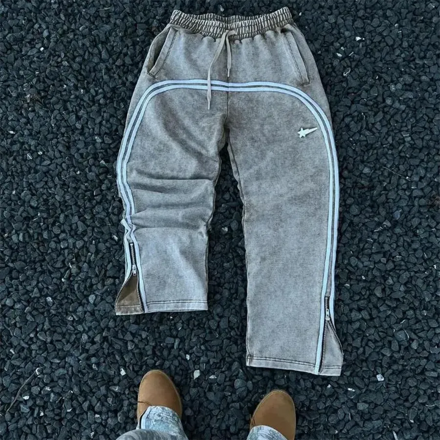 Men's Pants Baggy High Waisted Couple Straight Leg - Mldripanddrop