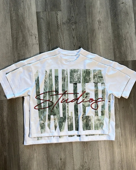 Oversized Letter Printing Loose Short T-shirt - Mldripanddrop