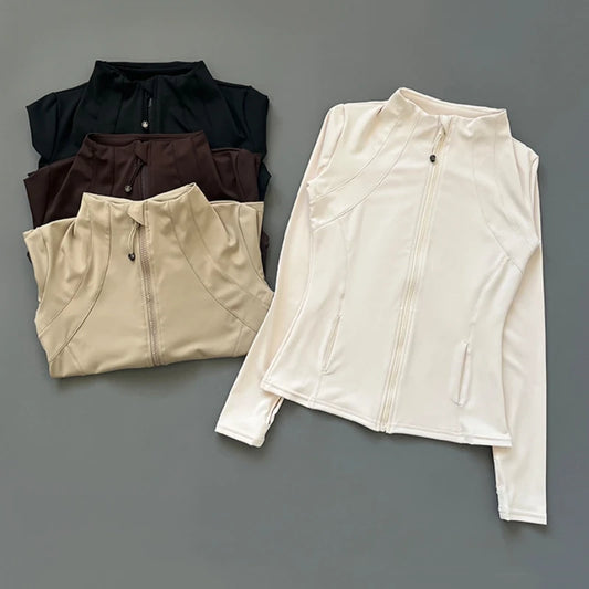 Women Long Sleeve Slim-Fit Zipper - Mldripanddrop