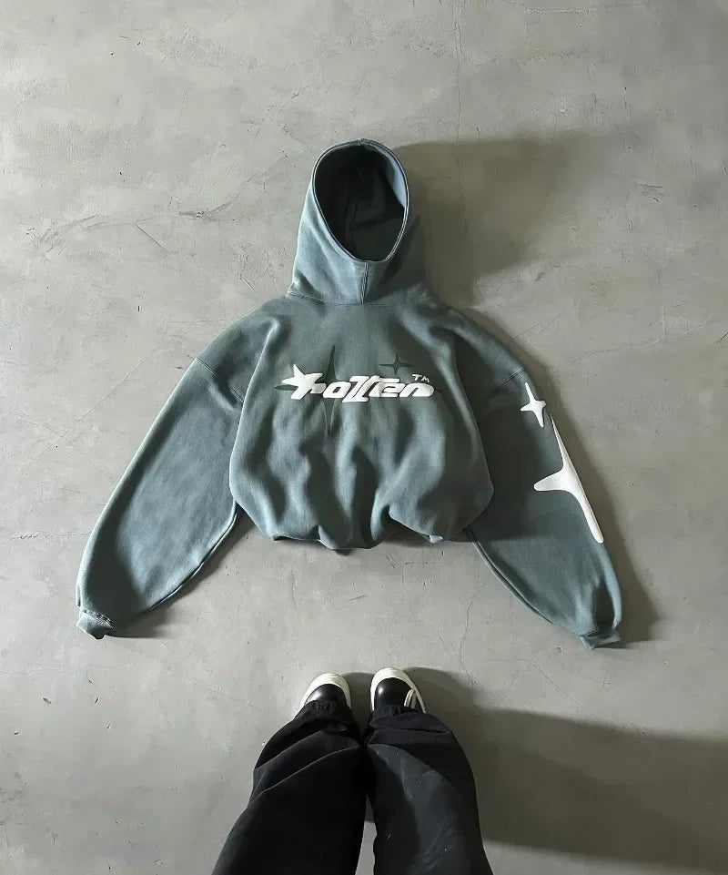 Retro Gothic Men Hoodie Loose and Casual Sweatshirt - Mldripanddrop