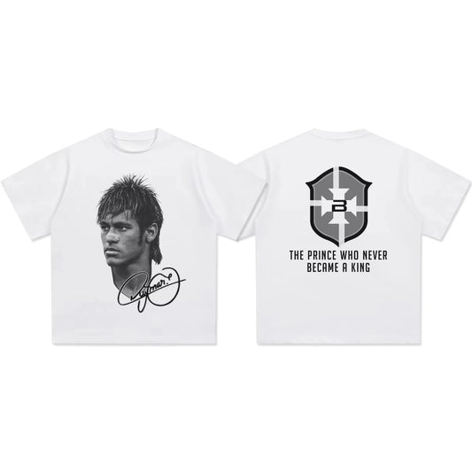 Oversized T-shirt Football Star Printed Cotton Short-sleeved - Mldripanddrop