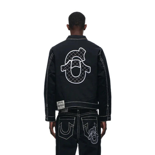 Embroidered Jacket Jeans Two Piece Y2K Streetwear Mens Womens Tracksuit Retro - Mldripanddrop
