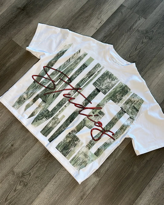 Oversized Letter Printing Loose Short T-shirt - Mldripanddrop