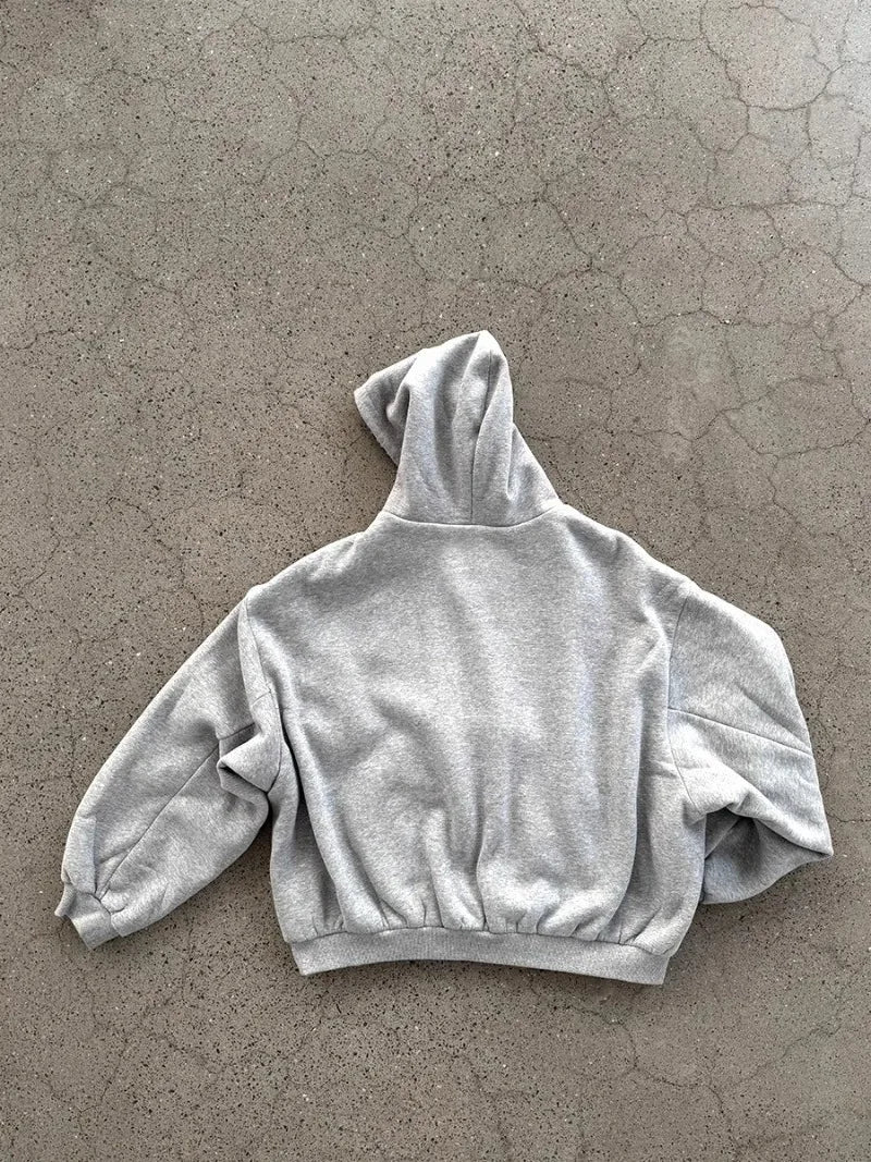 Oversized Hoodies for Street Clothes with Plaid Lining Solid Color Sweatshirt Streetwear - Mldripanddrop