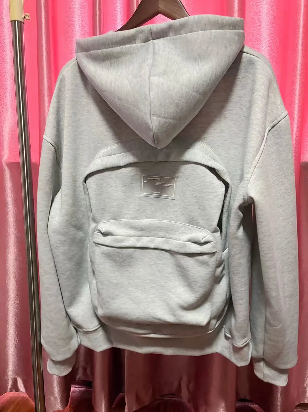 Men's Hoodie Solid Back Small Bag Design Sweatshirt Men Women Trendy Brand Jacket Hooded For Male Coats - Mldripanddrop