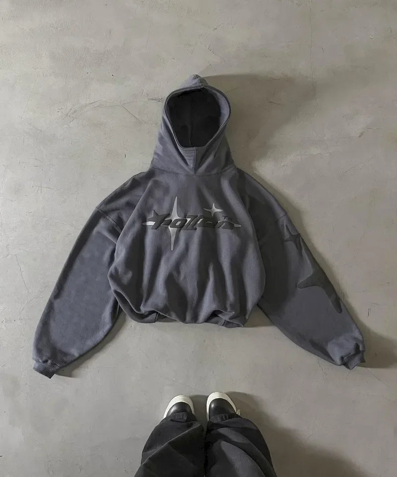 Retro Gothic Men Hoodie Loose and Casual Sweatshirt - Mldripanddrop