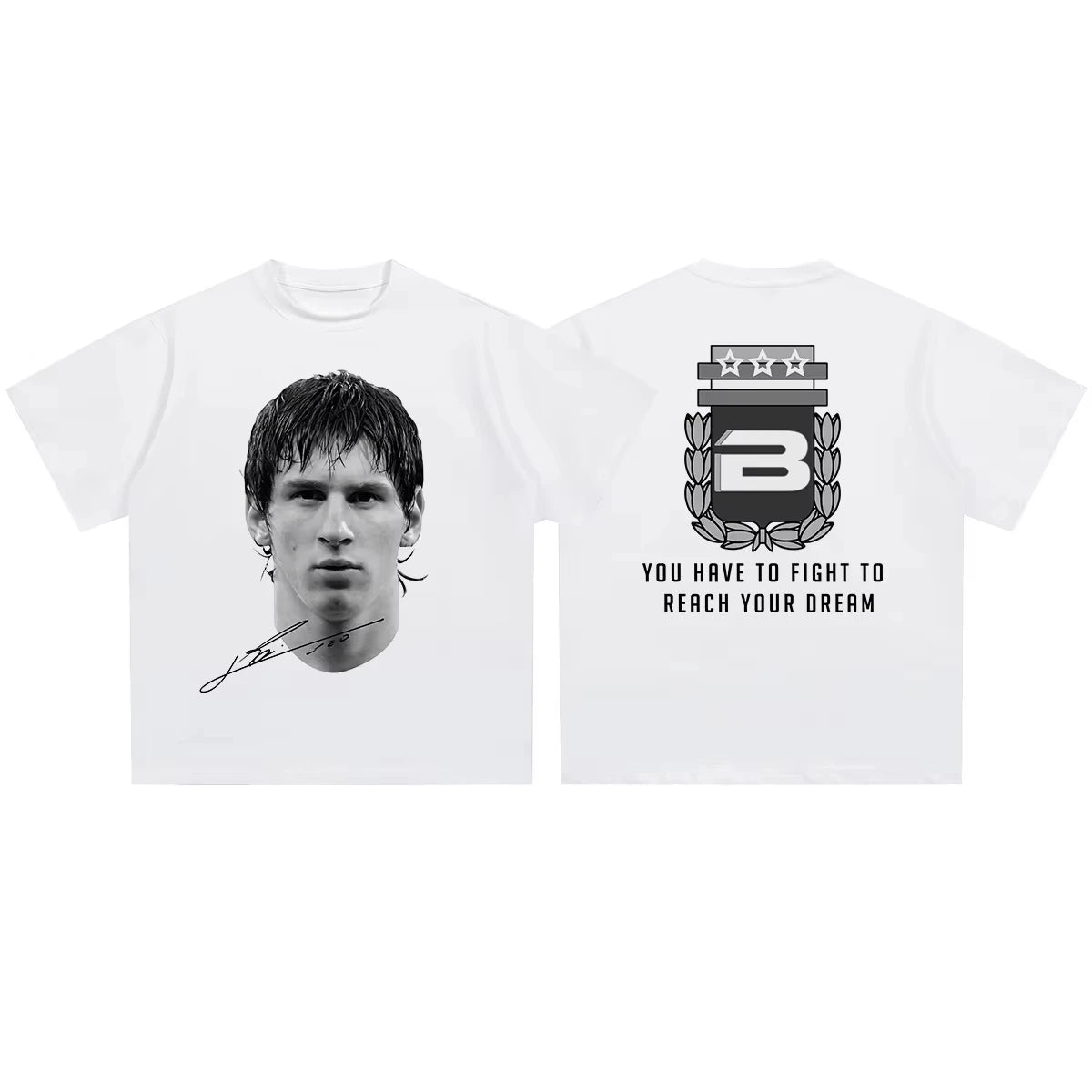 Oversized T-shirt Football Star Printed Cotton Short-sleeved - Mldripanddrop