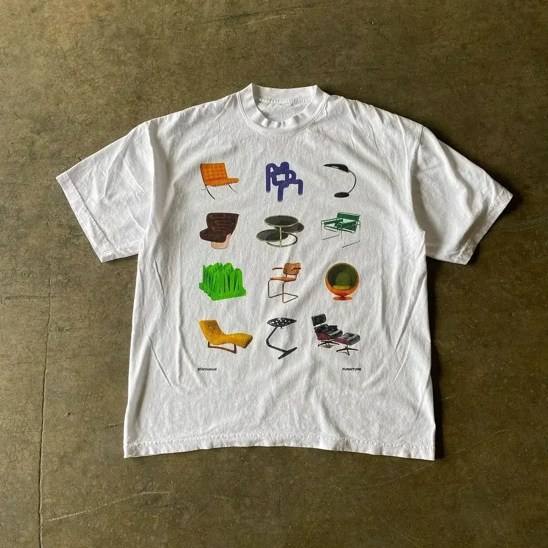 Oversized Letter Printing Loose Short T-shirt - Mldripanddrop