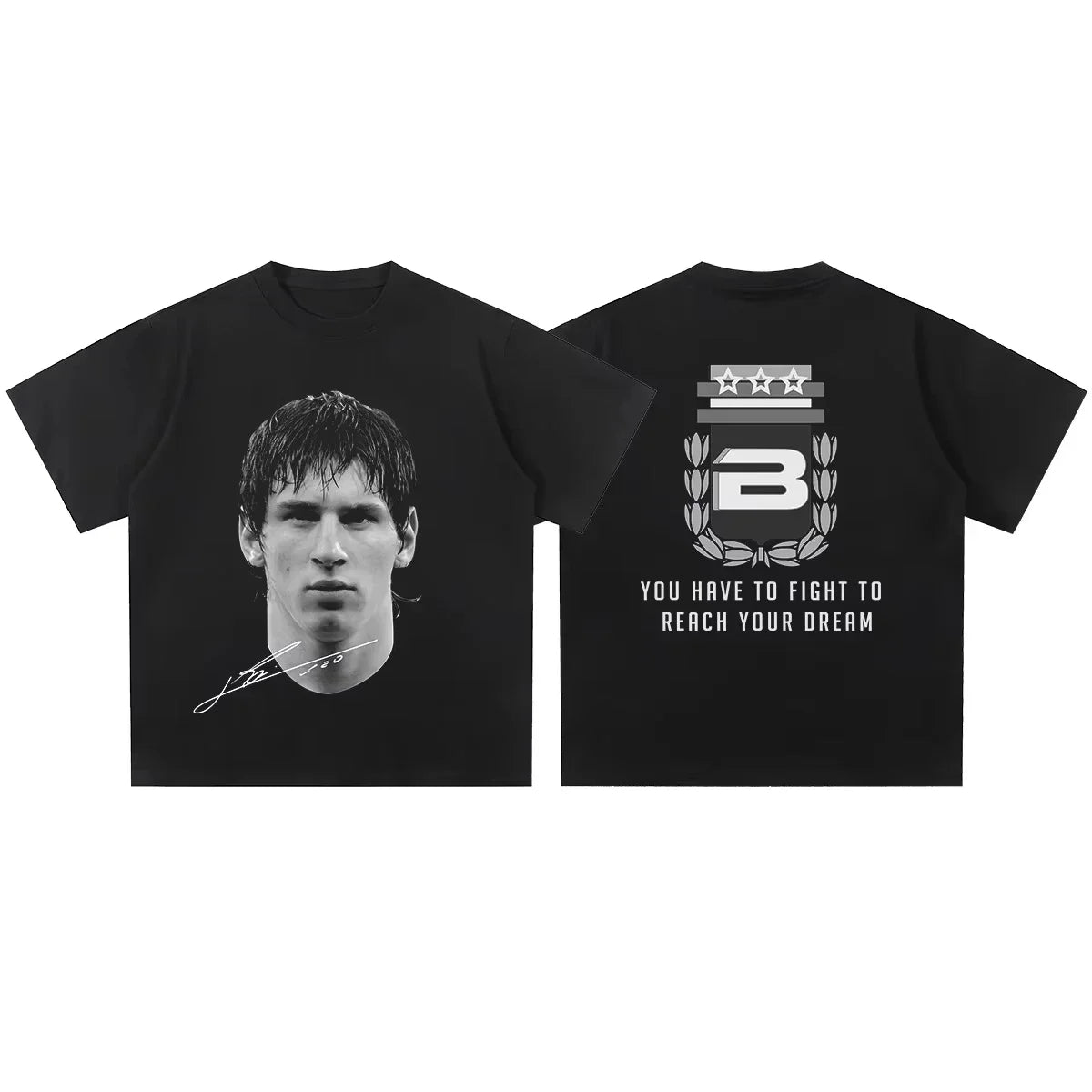 Oversized T-shirt Football Star Printed Cotton Short-sleeved - Mldripanddrop