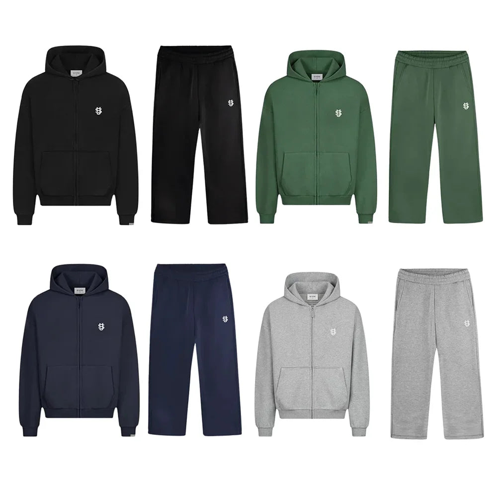 Loose Zipper Hoodie Suit - Mldripanddrop