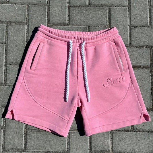 Solid Shorts Man Pink Sweatpants - Mldripanddrop